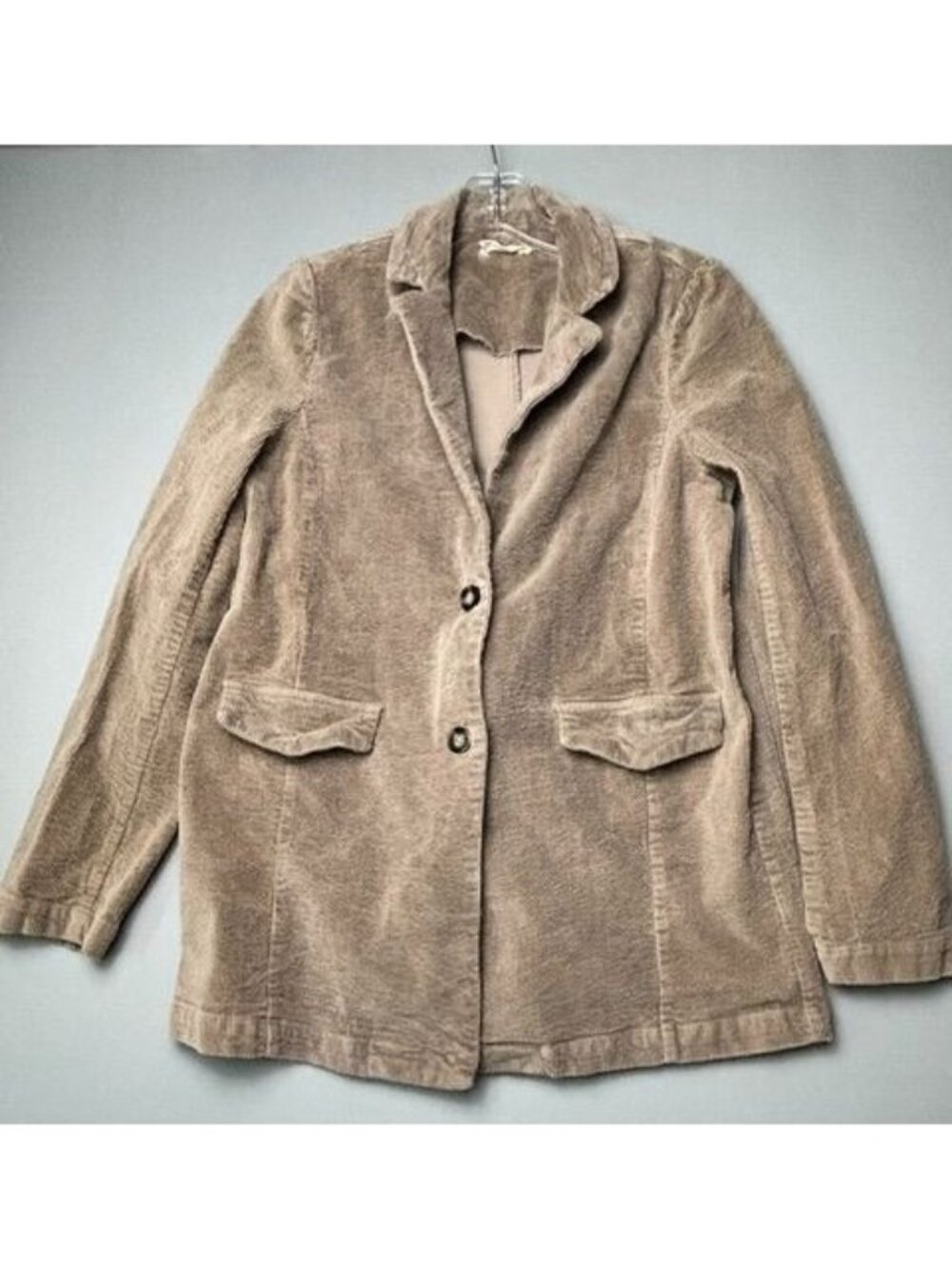 Alter'd State Women's L Beige Taupe Corduroy Blazer Stretch Button Front Jacket